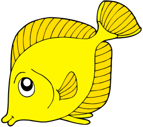 Tropikalna ryba. Zebrasoma żółta. Ryba-chirurg Gra